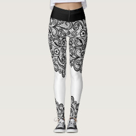 Leggings Exprese usted mismo vestido negro y blanco de novi