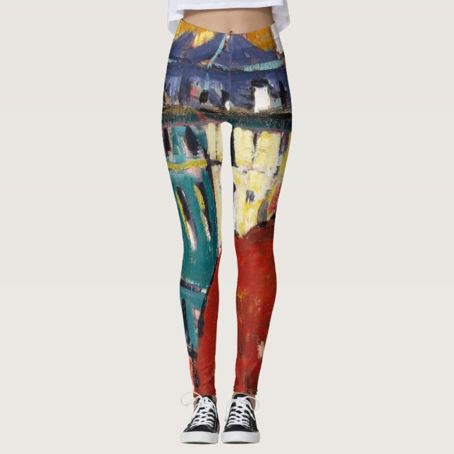 Leggings Expresiones expresionistas de mujeres resumen arte (Anverso)