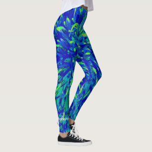 Leggings Extracto azul y verde con nombre personalizado