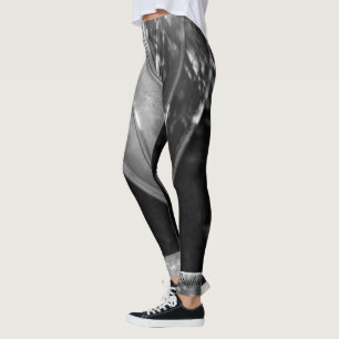 Leggings Extracto blanco y negro con nombre personalizado