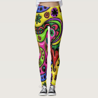 Leggings Extracto de la pintura del goteo del doodle del