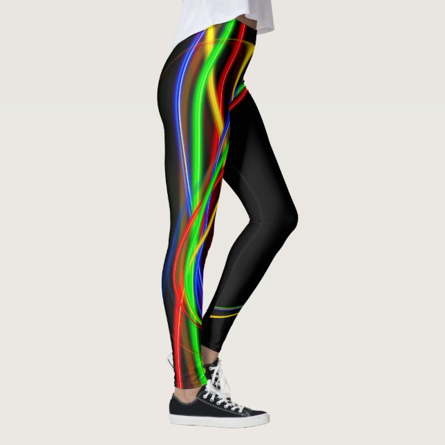 Leggings Extracto de neón del resplandor del fractal fresco (Derecha)