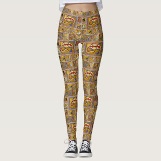 LEGGINGS EXTRAÑO BESTIARIO MEDIEVAL, SALAMANDER, ANIMALES F