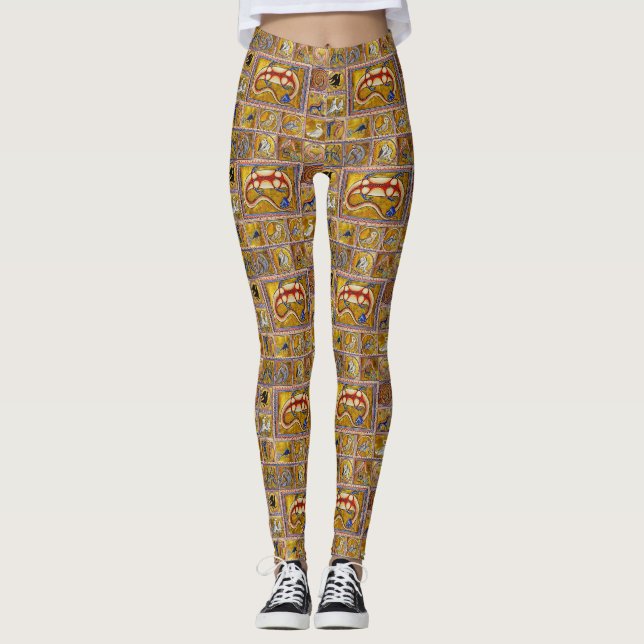 LEGGINGS EXTRAÑO BESTIARIO MEDIEVAL, SALAMANDER, ANIMALES F (Anverso)
