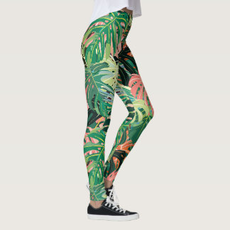 Leggings Extravagancia de hojas tropicales