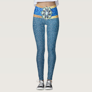 Leggings fabulosa simulado de sirena secuina azul pierna pu