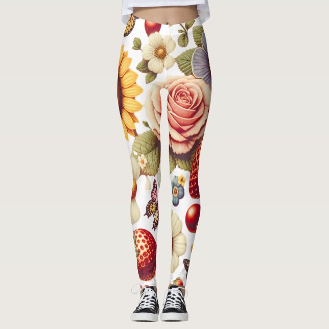 Leggings Fabulosas frutas y flores aromáticas (Anverso)