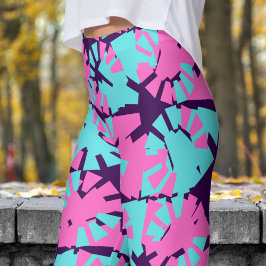 Leggings Fabuloso Patrón de cambio de fase púrpura oscura