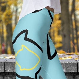 Leggings Fabuloso patrón Fun Blue and Black Fin