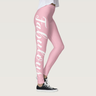 Leggings Fabuloso rosa y blanco (o cambiar texto/color)