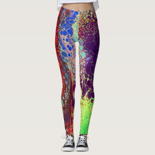 LEGGINGS FALLO EN LA WEB DE MARCADO ABSTRACTO MULTICOLORADO