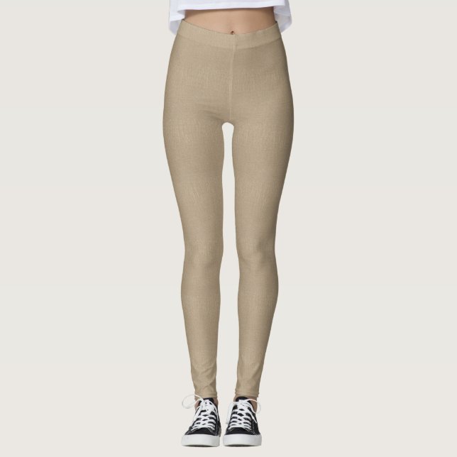 Leggings Falsas polainas de cuero beige (Anverso)