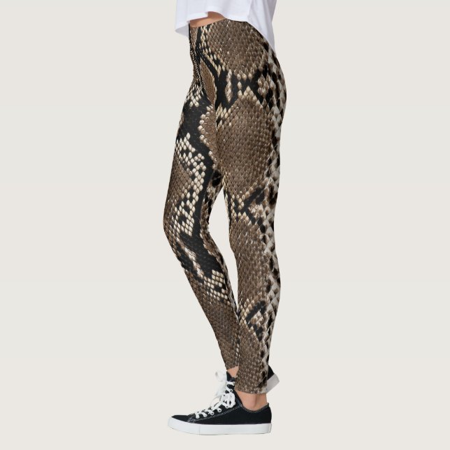 Leggings Falsas polainas de la piel de serpiente del pitón (Izquierda)
