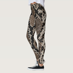 Leggings Falsas polainas de la piel de serpiente del pitón
