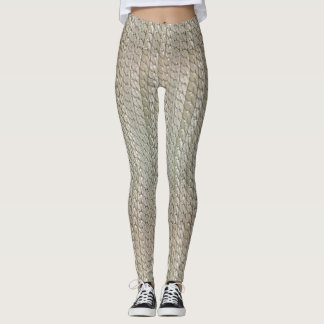 Leggings Falsas polainas de plata de la piel de serpiente
