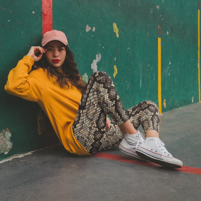 Leggings Falso Beige Marrón Piel de Serpiente Edgy (Subido por el creador)