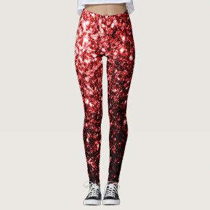 Leggings Falso brillo rojo oscuro glamour destellos