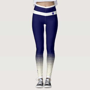 Leggings Falso diseño del calcetín de la estrella azul