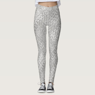 Leggings Falso modelo de armadura de cesta geométrico -