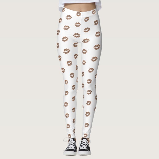 Leggings Falso modelo elegante femenino de los labios del (Anverso)