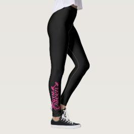 Leggings Falso purpurina de imitación rosa candente de la r