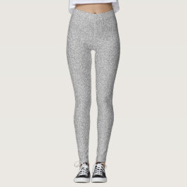 Leggings Falso purpurina del reflejo de plata