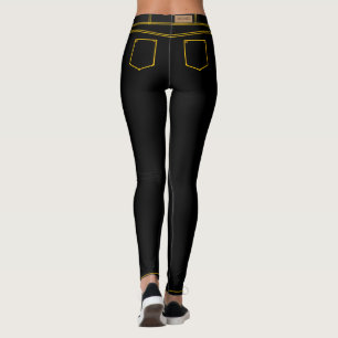 Leggings Falsos burlas, elegantes jeans negros de mujeres L