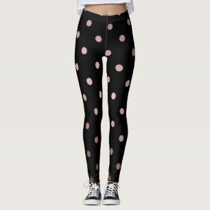 Leggings falsos lunares color de rosa elegantes del negro