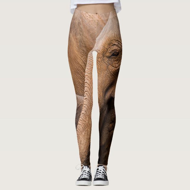 Leggings Familia Elefante: Vida silvestre majestuosa (Anverso)
