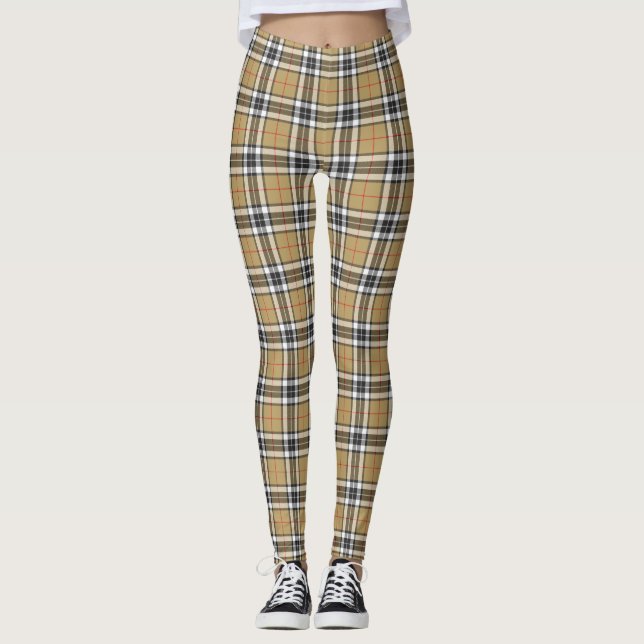 Leggings Familia Thomson Camel Tartan Plaid Pattern Menor (Anverso)