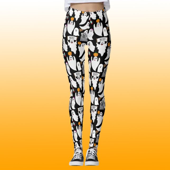 Leggings Famosos fantasmas de Halloween con estampado blanc (Subido por el creador)