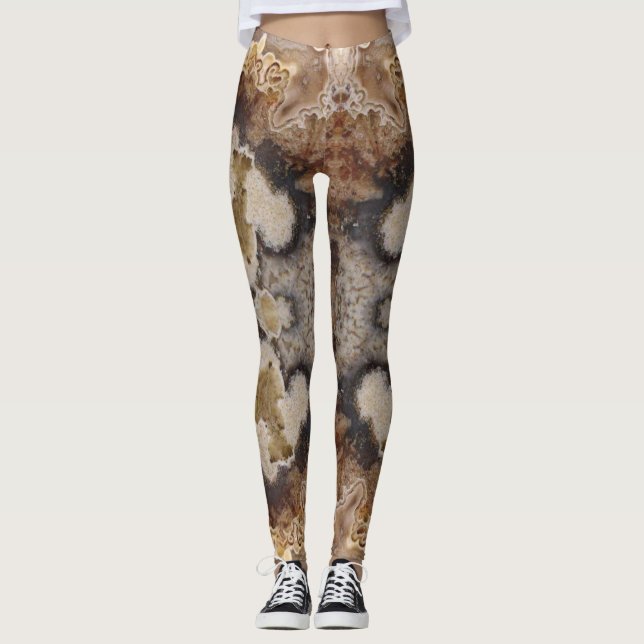 Leggings Fancy Crazy Lace Agate Rock Foto Diseñada (Anverso)