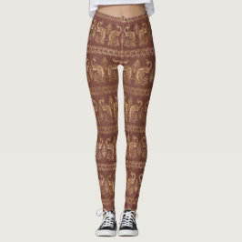 Leggings Fancy Gold Peacock