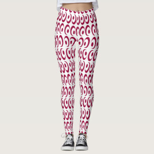Leggings Fancy Vibrant Crazy Rojo Swirls Diseñado