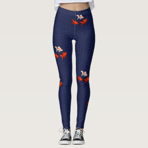 Leggings Fantáneo pez dorado en el patrón de onda de Seig