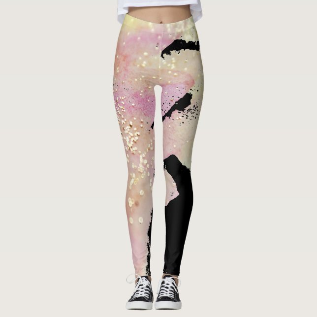 Leggings Fantasía de la acuarela de la chispa y del (Anverso)