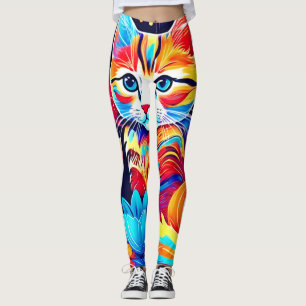 Leggings Fantasía floral felina