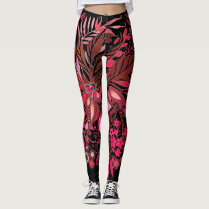Leggings Fantasía floral Ruby Red