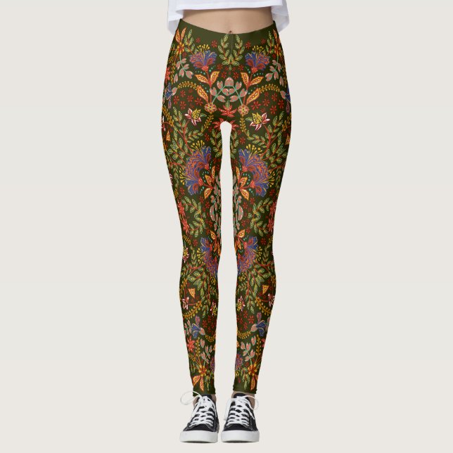 Leggings Fantasía Floral Square Pocket Design (Anverso)