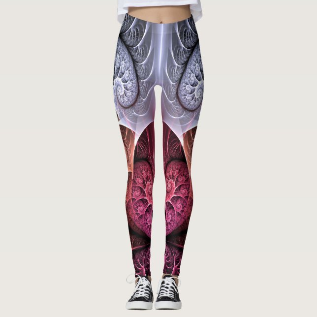 Leggings Fantasía irreal abstracta arte fractal (Anverso)