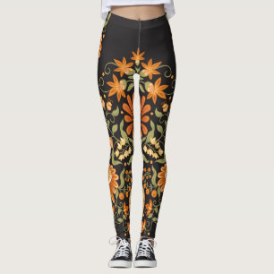 Leggings Fantasía mogol: Opulencia floral retro
