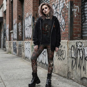 Leggings Fantasía oscura de vidrio emplomado gótico roto