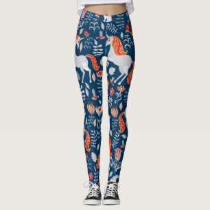 Leggings Fantasía popular: Unicornios, conejos, aves