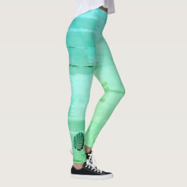 Leggings Fantasía Verde Acuarela Leaf Tropical