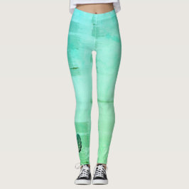 Leggings Fantasía Verde Acuarela Leaf Tropical