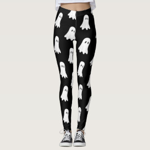 Leggings Fantasma blanco, en fondo negro