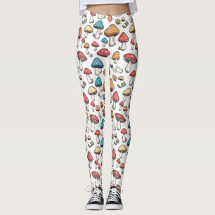 Leggings Fantasma de hongos: un caprichoso garabato de hong