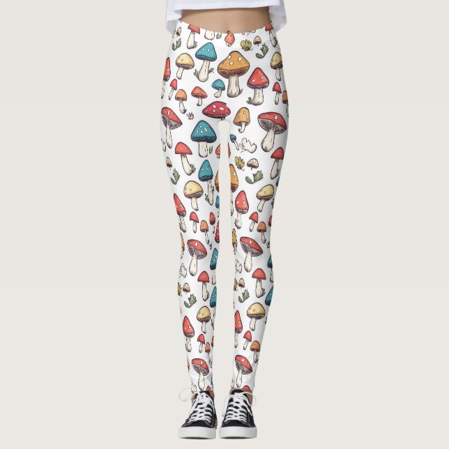 Leggings Fantasma de hongos: un caprichoso garabato de hong (Anverso)