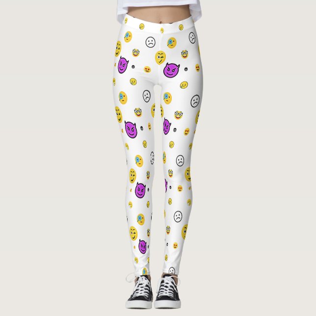 Leggings Fantasma, expresiones graciosas, traviesas, alegre (Anverso)