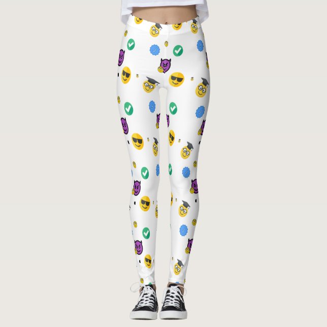Leggings fantasma gracioso y estudiante feliz (Anverso)